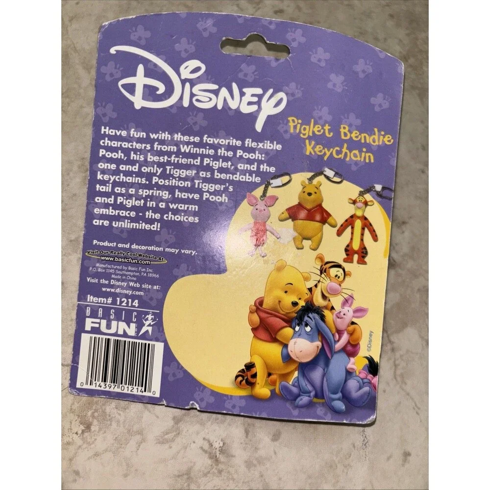 Basic Fun Disney's Bend & Twist Piglet Bendie Keychain New